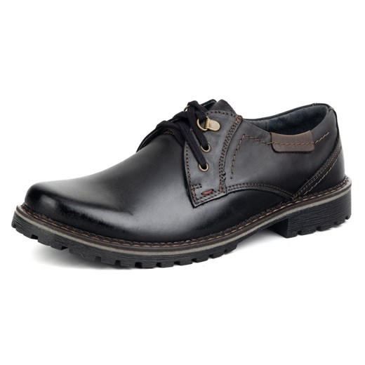 Buty męskie skórzane OLIVIER 312GT czarne ze sklepu butyolivier w kategorii Buty zimowe męskie - zdjęcie 178791328