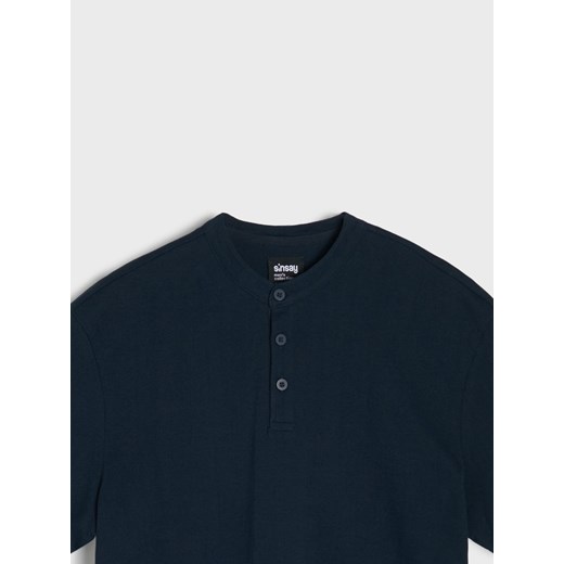 Sinsay - Koszulka polo - granatowy Sinsay S Sinsay