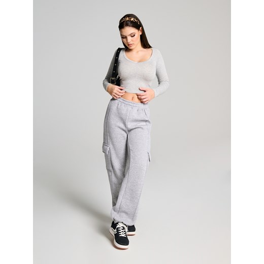 Sinsay - Koszulka z długimi rękawami - szary Sinsay XXS Sinsay