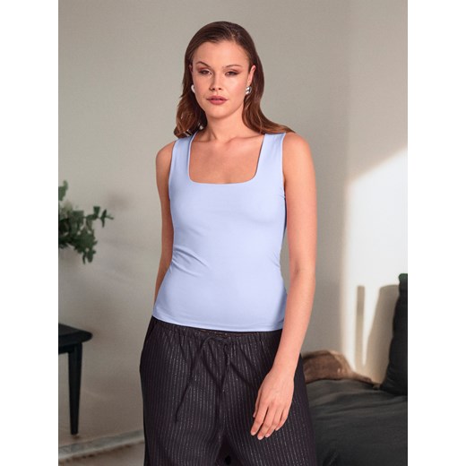 Bluzka damska Sinsay casualowa z dekoltem karo 