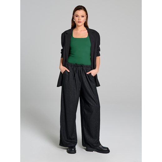 Bluzka damska Sinsay zielona z okrągłym dekoltem 