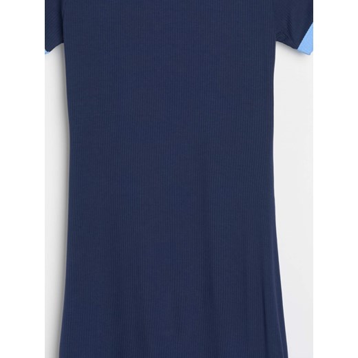 Sinsay - Sukienka mini z kontrastującą lamówką - granatowy Sinsay S Sinsay