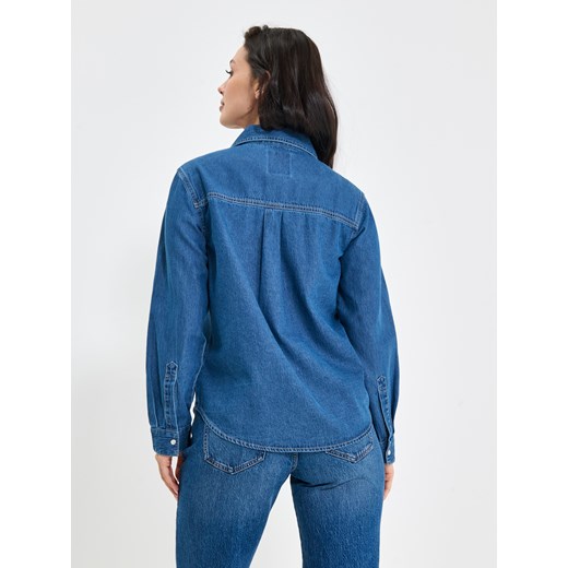 Sinsay - Koszula jeansowa z kołnierzykiem - niebieski Sinsay XL Sinsay