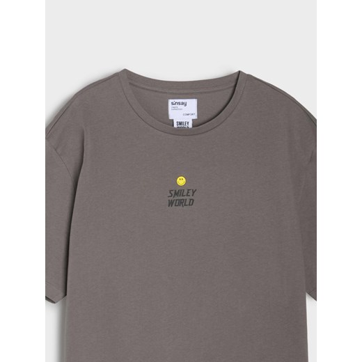 Sinsay - Koszulka z nadrukiem SmileyWorld® - szary Sinsay XS Sinsay