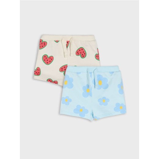 Sinsay - Szorty 2 pack - kremowy - id: 410DG-01X - marki Sinsay - 178801747 Sinsay - Szorty 2 pack - kremowy ze sklepu Sinsay w kategorii Spodenki dziewczęce - zdjęcie 178801747