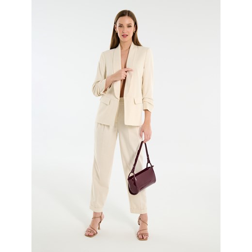 Sinsay - Marynarka z wiskozą - kremowy Sinsay L Sinsay