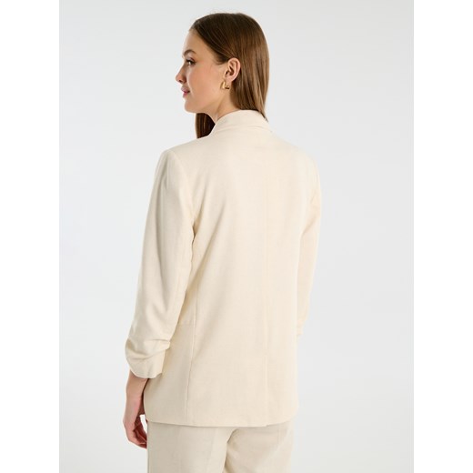 Sinsay - Marynarka z wiskozą - kremowy Sinsay XXL Sinsay