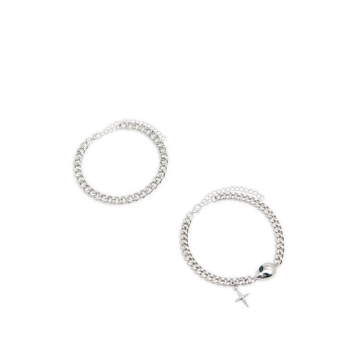Cropp - 2 pack bransoletek - srebrny ze sklepu Cropp w kategorii Bransoletki - zdjęcie 178803825