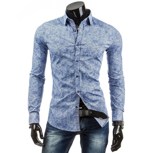 Koszula z długim rękawem (dx0764) - Niebieski dstreet niebieski bawełna