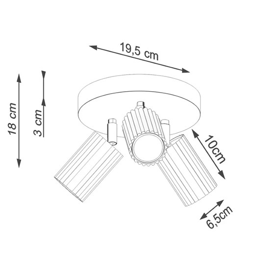 Nowoczesny plafon w kolorze ochra - D301-Avium Lumes One Size Edinos.pl