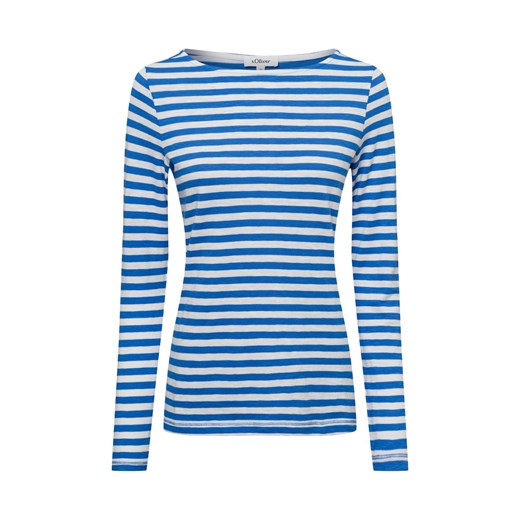 s.Oliver Damska koszulka z długim rękawem Kobiety Bawełna niebieski w paski ze sklepu vangraaf w kategorii Bluzki damskie - zdjęcie 178806806