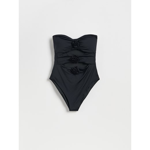 Reserved - Jednoczęściowy strój kąpielowy z różami - czarny Reserved 36 Reserved