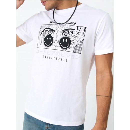 Sinsay - Koszulka z nadrukiem SmileyWorld® - biały ze sklepu Sinsay w kategorii T-shirty męskie - zdjęcie 178809957