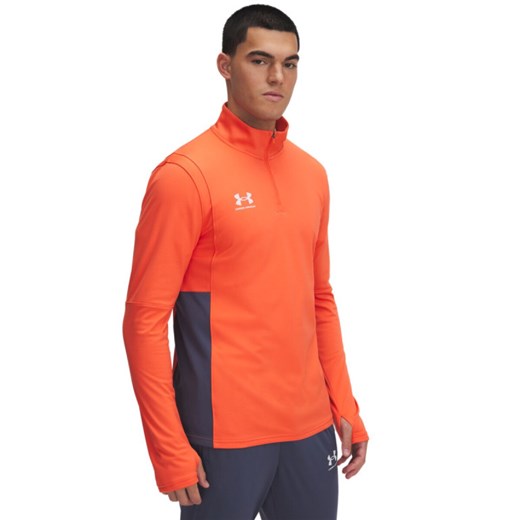 Męski longsleeve treningowy Under Armour UA M\'s Challenger Midlayer - pomarańczowy ze sklepu Sportstylestory.com w kategorii T-shirty męskie - zdjęcie 178810097