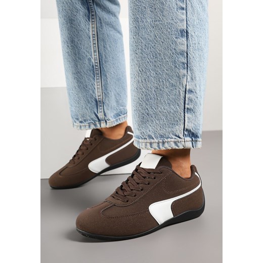 Brązowe Sneakersy w Stylu Kultowych Tenisówek Virritia ze sklepu born2be.pl w kategorii Buty sportowe damskie - zdjęcie 178811065