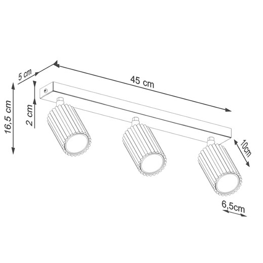 Beżowa trzypunktowa lampa sufitowa - D307-Avium Lumes One Size Edinos.pl