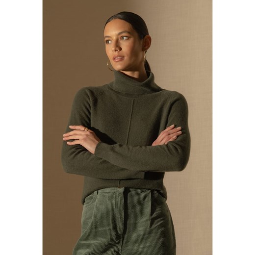 Sweter damski zielony Perfect Cashmere kaszmirowy