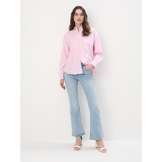 Mohito - Bawełniana różowa koszula w paski - pastelowy różowy Mohito 32 Mohito