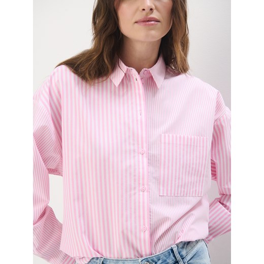 Mohito - Bawełniana różowa koszula w paski - pastelowy różowy Mohito 36 Mohito