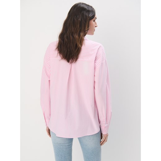 Mohito - Bawełniana różowa koszula w paski - pastelowy różowy Mohito 38 Mohito