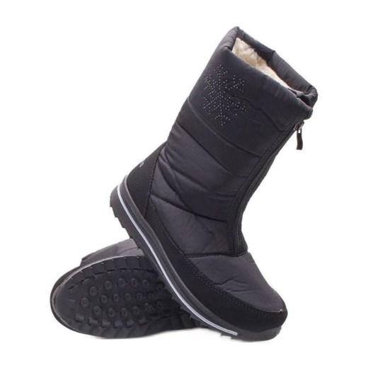 Buty Progress W PROGJ-22-130 czarne ze sklepu ButyModne.pl w kategorii Śniegowce damskie - zdjęcie 178814808