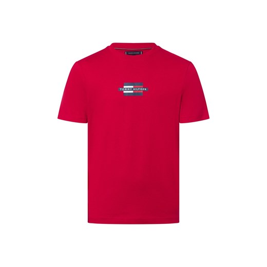 Tommy Hilfiger Koszulka męska Mężczyźni Bawełna czerwony jednolity ze sklepu vangraaf w kategorii T-shirty męskie - zdjęcie 178818386
