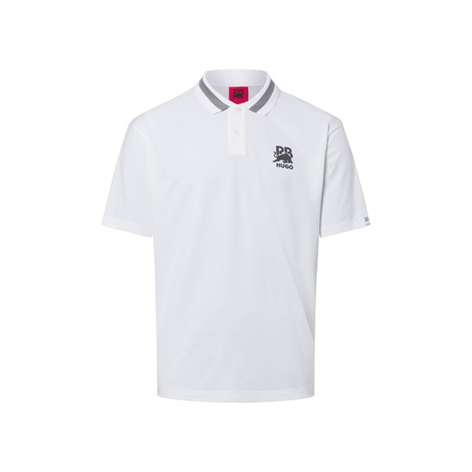 HUGO Męska koszulka polo - Dodac RB Mężczyźni Bawełna biały jednolity ze sklepu vangraaf w kategorii T-shirty męskie - zdjęcie 178818389