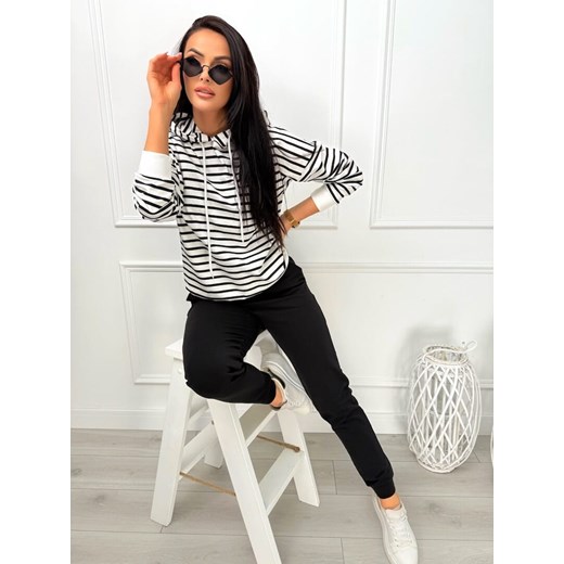 Czarno-Biały Komplet w Paski Modnakiecka.pl 38 ModnaKiecka.pl