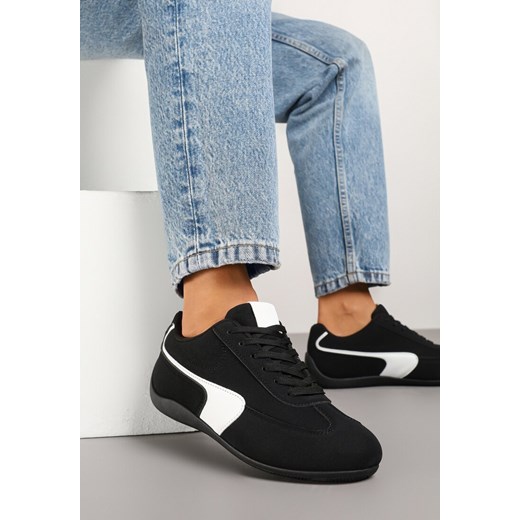 Czarne Sneakersy w Stylu Kultowych Tenisówek Virritia ze sklepu born2be.pl w kategorii Buty sportowe damskie - zdjęcie 178823605