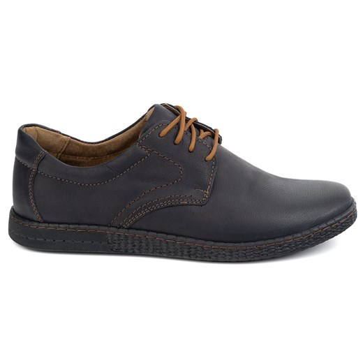 Buty męskie skórzane Casual 933/2 czarne ze sklepu butyolivier w kategorii Półbuty męskie - zdjęcie 178823678