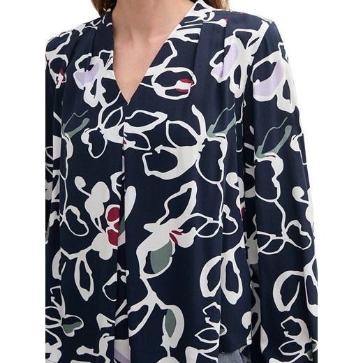 Bluzka damska Tom Tailor z dekoltem w serek z długim rękawem z wiskozy 