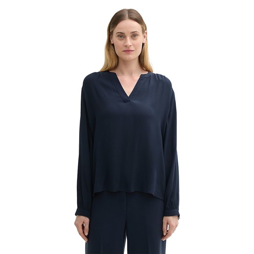 Bluzka damska granatowa Tom Tailor z długim rękawem 