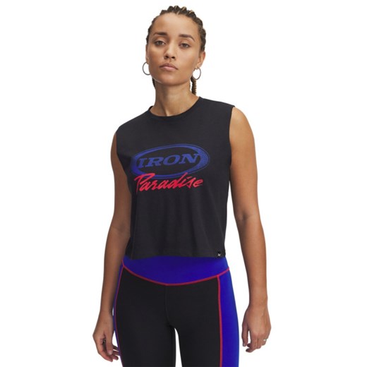 Damski top treningowy Under Armour Project Rock IP Tank - czarny ze sklepu Sportstylestory.com w kategorii Bluzki damskie - zdjęcie 178828607
