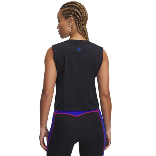 Damski top treningowy Under Armour Project Rock IP Tank - czarny ze sklepu Sportstylestory.com w kategorii Bluzki damskie - zdjęcie 178828608