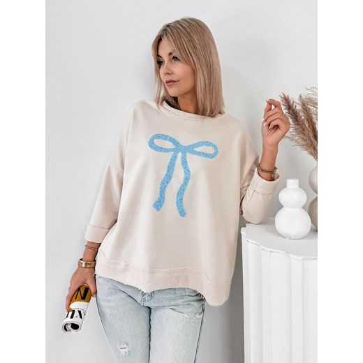 bluza karlo beżowa one size ze sklepu UBRA w kategorii Bluzy damskie - zdjęcie 178830119