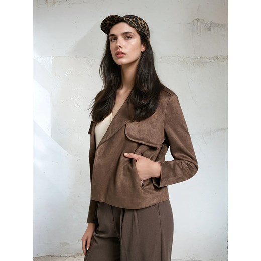 Sinsay - Kurtka z imitacji zamszu - fioletowy Sinsay M Sinsay