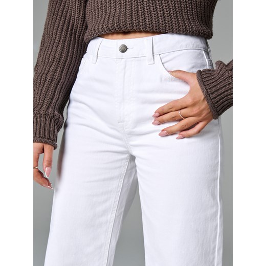 Sinsay - Jeansy wide leg - biały Sinsay 44 Sinsay