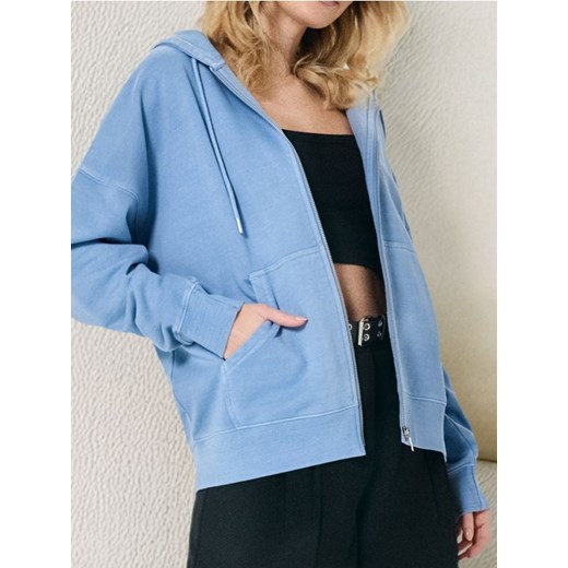 Sinsay - Bluza z kapturem zapinana na zamek - niebieski ze sklepu Sinsay w kategorii Bluzy damskie - zdjęcie 178851685