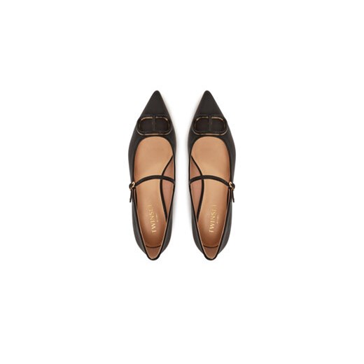 TWINSET Baleriny 251TCP064 Czarny Twinset 36 MODIVO