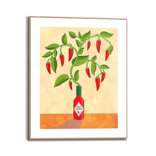 Orangewallz Druk artystyczny &quot;Chilli Tree&quot; w ramce - 40 x 50 cm ze sklepu Limango Polska w kategorii Obrazy - zdjęcie 178859046