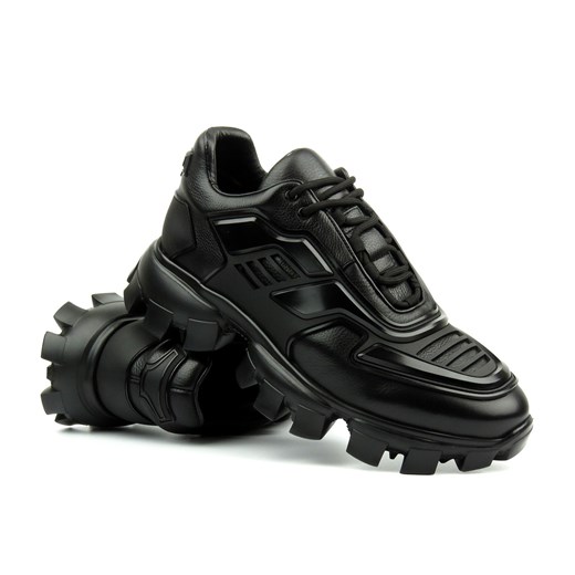 Sneakersy męskie na grubej podeszwie - JOHN DOUBARE QA758T-45L-A1256, czarne ze sklepu ulubioneobuwie w kategorii Buty sportowe męskie - zdjęcie 178860858