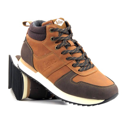 Buty męskie sportowe na zimę - LEE COOPER 22-31-1461M, brązowe ze sklepu ulubioneobuwie w kategorii Buty trekkingowe męskie - zdjęcie 178863179