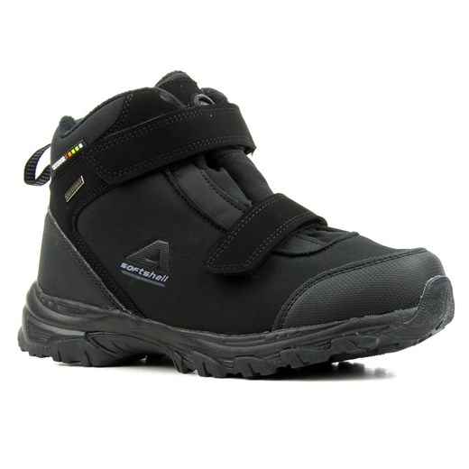Zimowe trekkingi damskie z softshell - AMERICAN CLUB WT68/21(22), czarne ze sklepu ulubioneobuwie w kategorii Buty trekkingowe damskie - zdjęcie 178863916