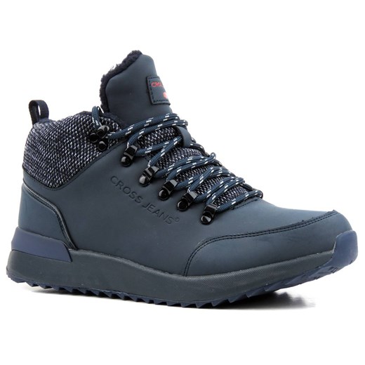 Trzewiki, buty męskie zimowe CROSS JEANS EE1R4115C, granatowe ze sklepu ulubioneobuwie w kategorii Buty zimowe męskie - zdjęcie 178864008