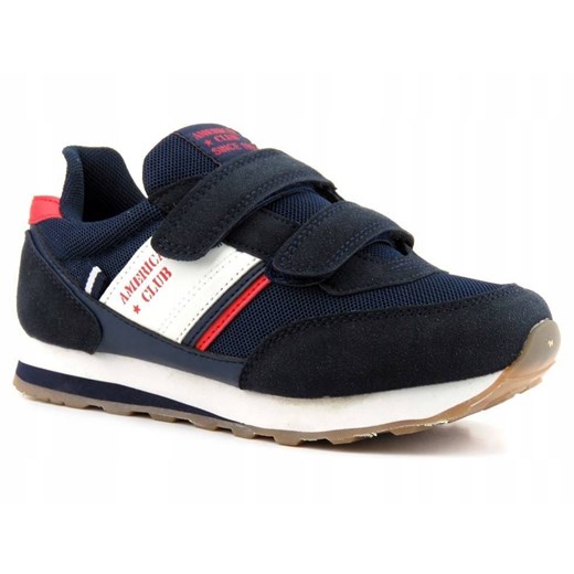 Buty dziecięce sportowe na rzepy - American Club ES 90/22, granatowe ze sklepu ulubioneobuwie w kategorii Buty sportowe dziecięce - zdjęcie 178864436