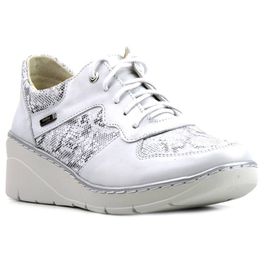 Sneakersy damskie z suwakiem i sznurowaniem - Helios Komfort 347, srebrne 2 ze sklepu ulubioneobuwie w kategorii Półbuty damskie - zdjęcie 178866066