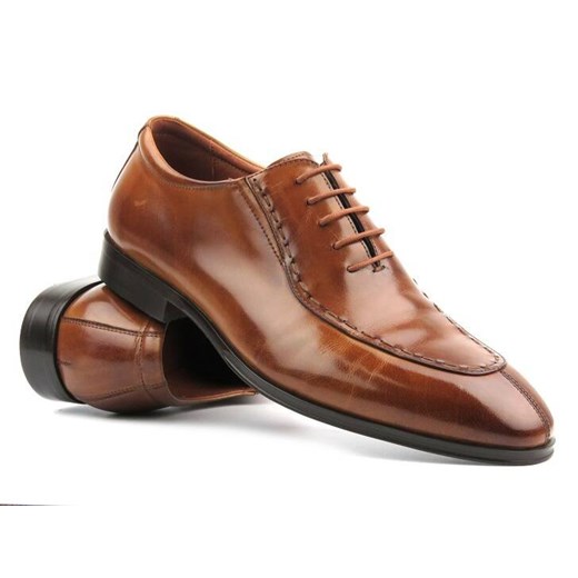 Eleganckie półbuty męskie, brogsy, oksfordy Brooman T127-353-A06, brązowe 39 wyprzedaż ulubioneobuwie