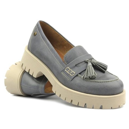 Półbuty, loafersy damskie MACIEJKA 5497S-20, szare ze sklepu ulubioneobuwie w kategorii Półbuty damskie - zdjęcie 178867046