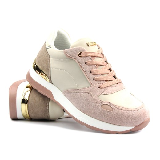 Sneakersy damskie na platformie - Inblu IN-364, różowe ze sklepu ulubioneobuwie w kategorii Buty sportowe damskie - zdjęcie 178867325