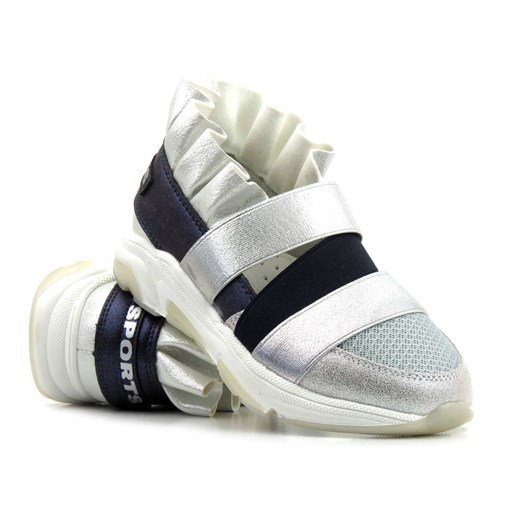 Buty sportowe dziecięce z przewiewną, odkrytą cholewką - WEESTEP R537333917, srebrne ze sklepu ulubioneobuwie w kategorii Buty sportowe dziecięce - zdjęcie 178869676